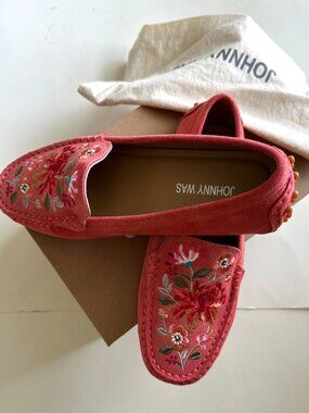 Johnny Was Viviana Mocassin Suede 7 new with box